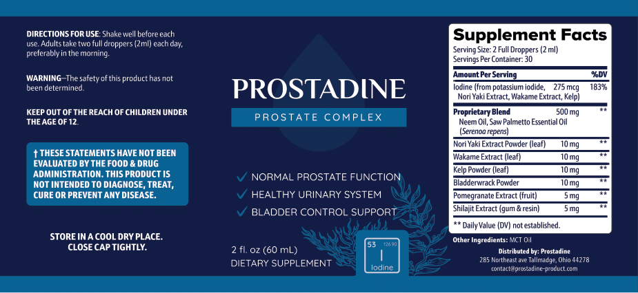 Prostadine label Prostadine label